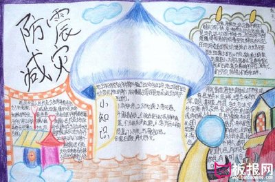 关于防震的手抄报油画