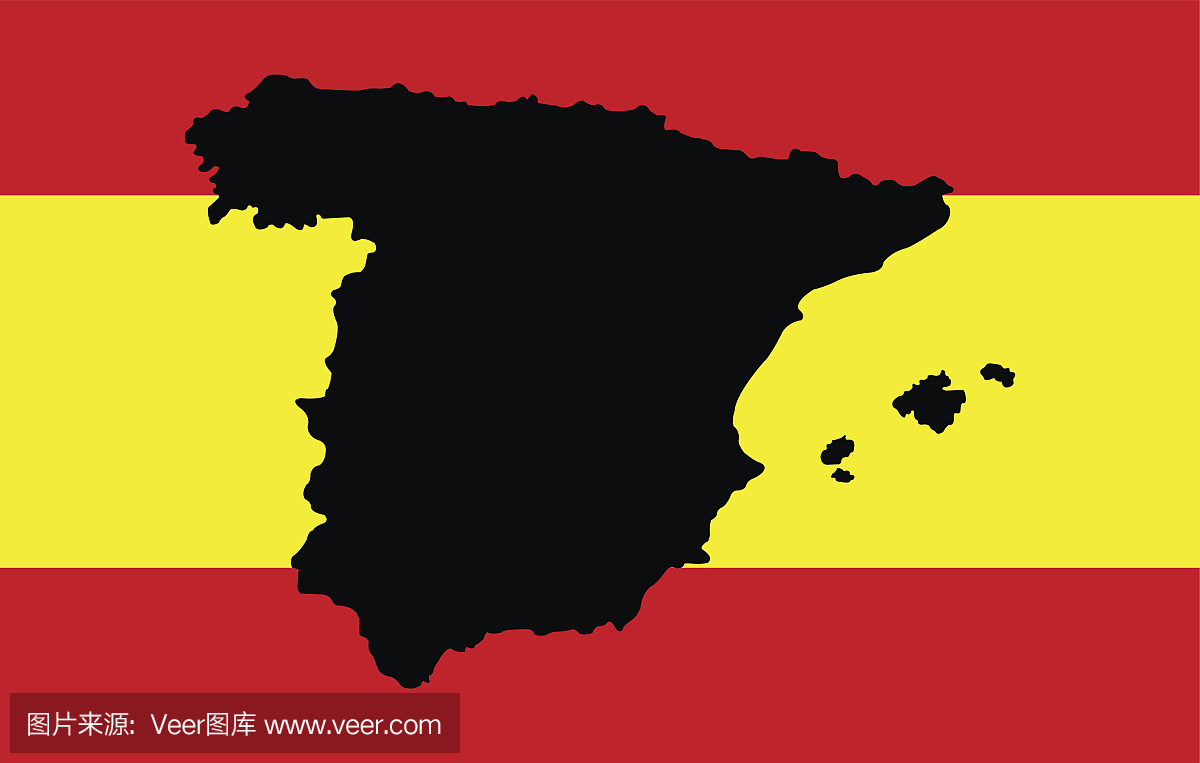 西班牙地图和国旗