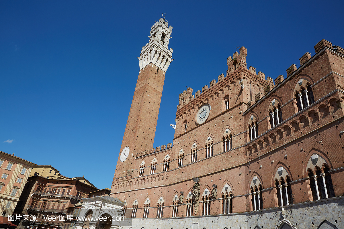 锡耶纳 - 意大利。广场德尔坎波