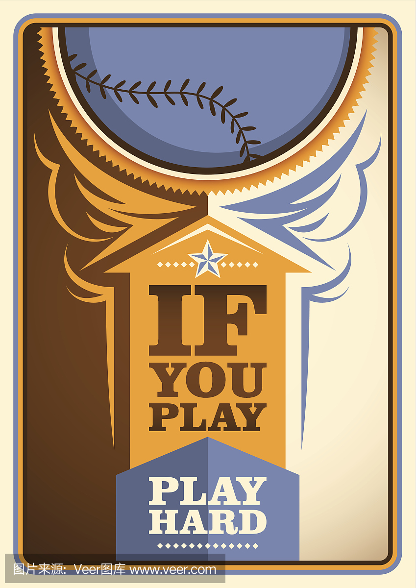 棒球海报与口号。