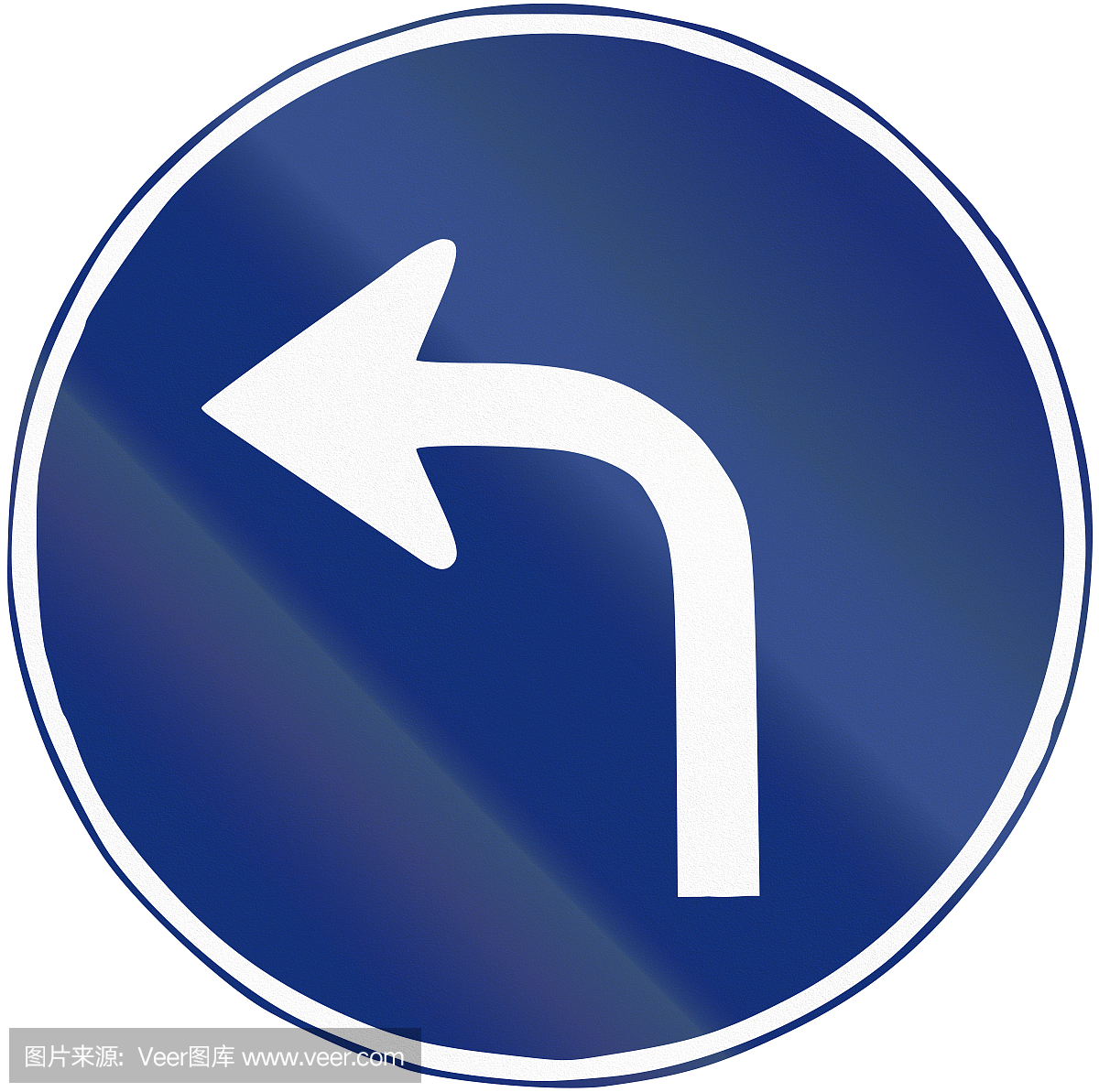 西班牙使用的道路标志 - 左转