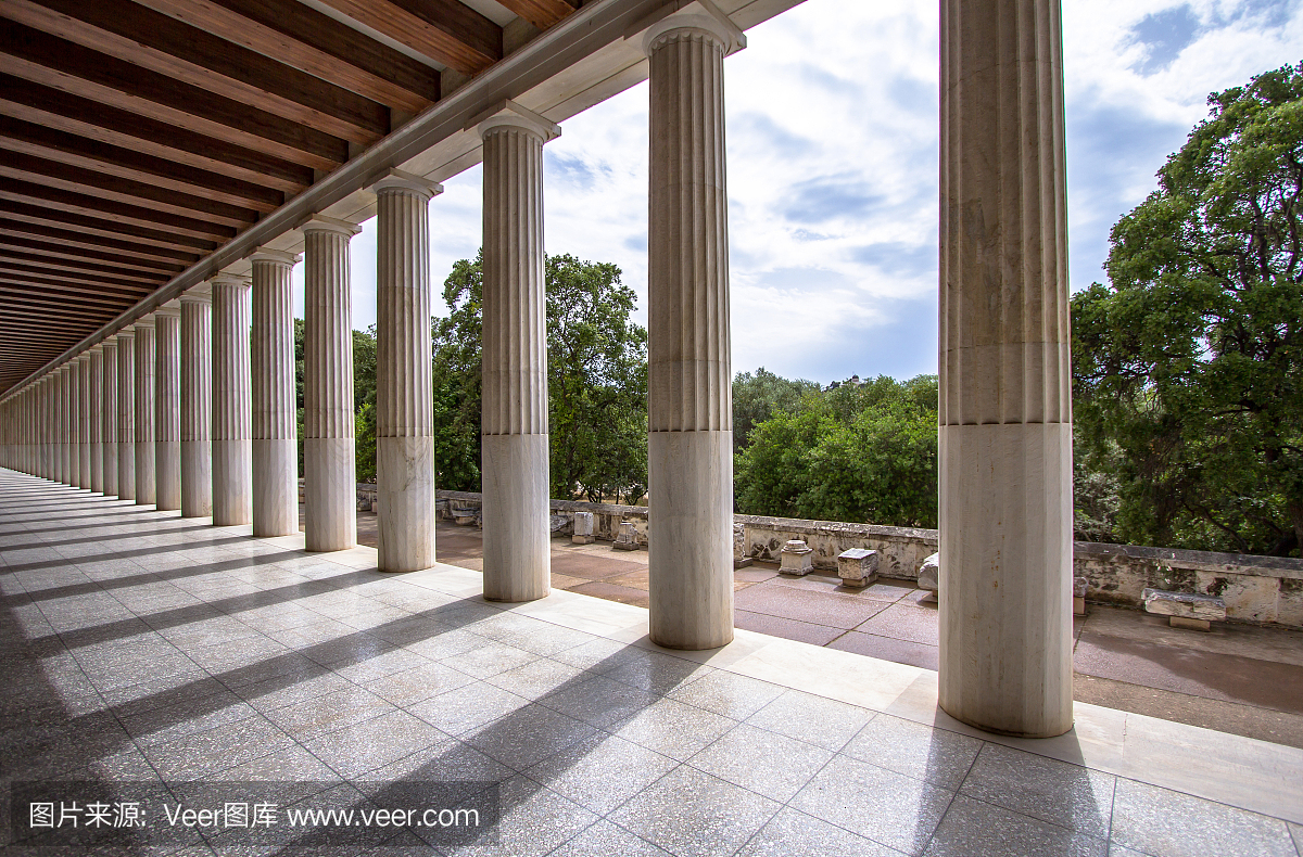 阿斯塔罗斯恢复的斯托,雅典,希腊