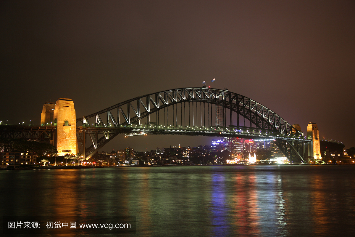 悉尼海港大桥的夜景