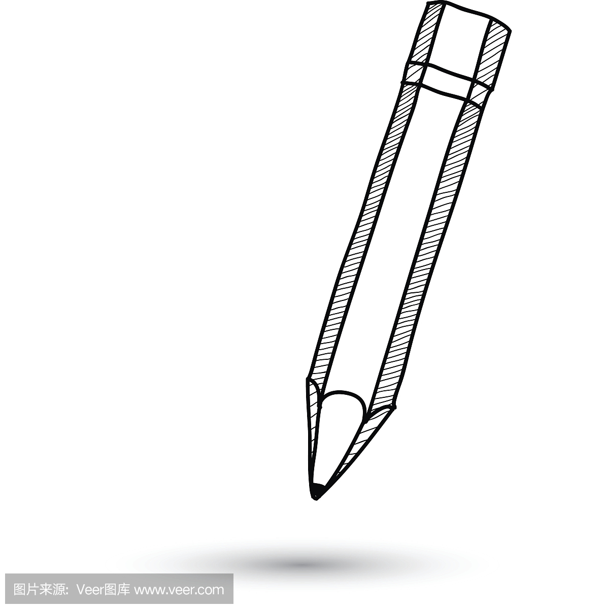 矢量可爱的铅笔手画线艺术插图