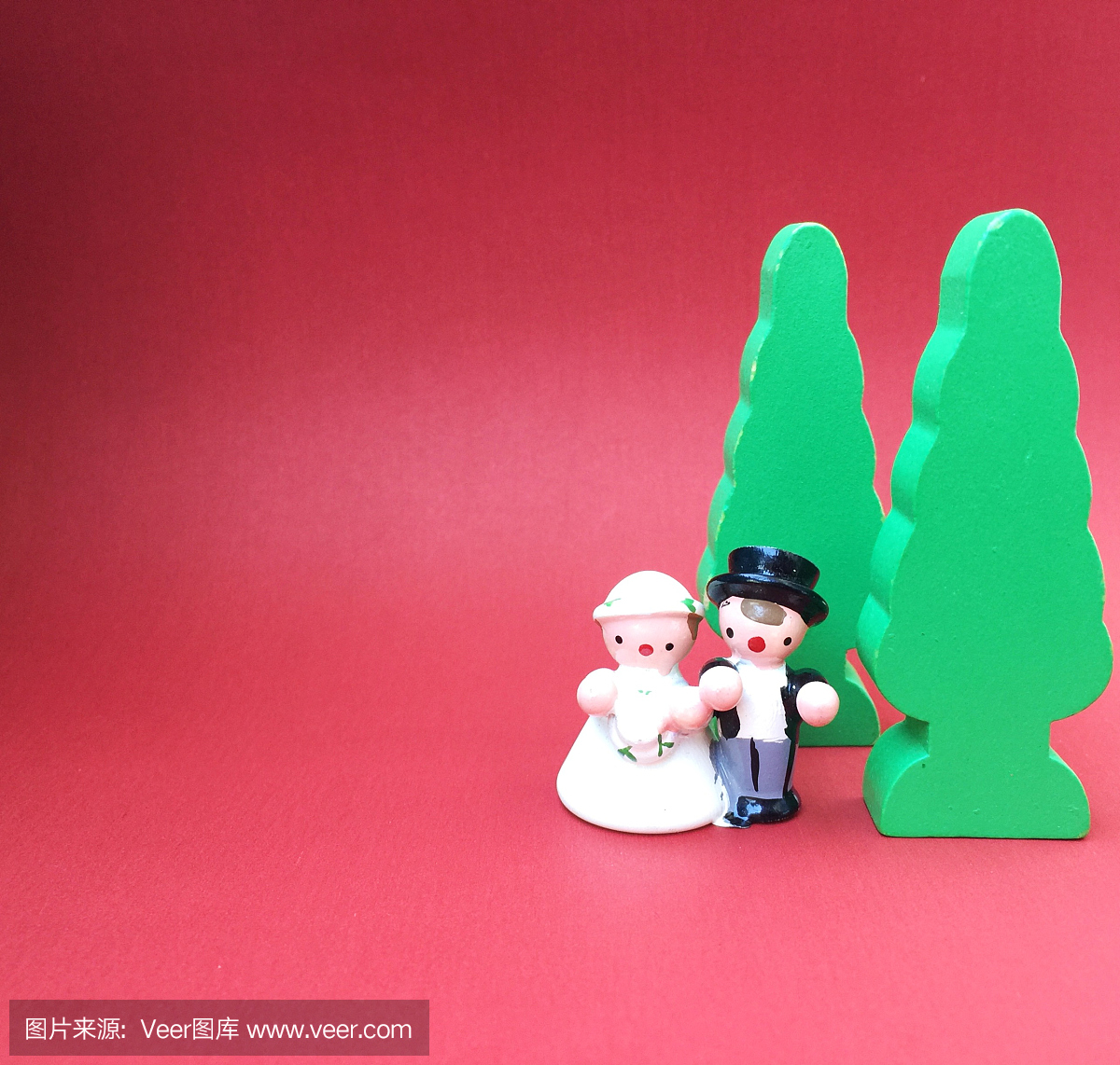 圣诞树,新娘和新郎婚礼家居装饰玩具