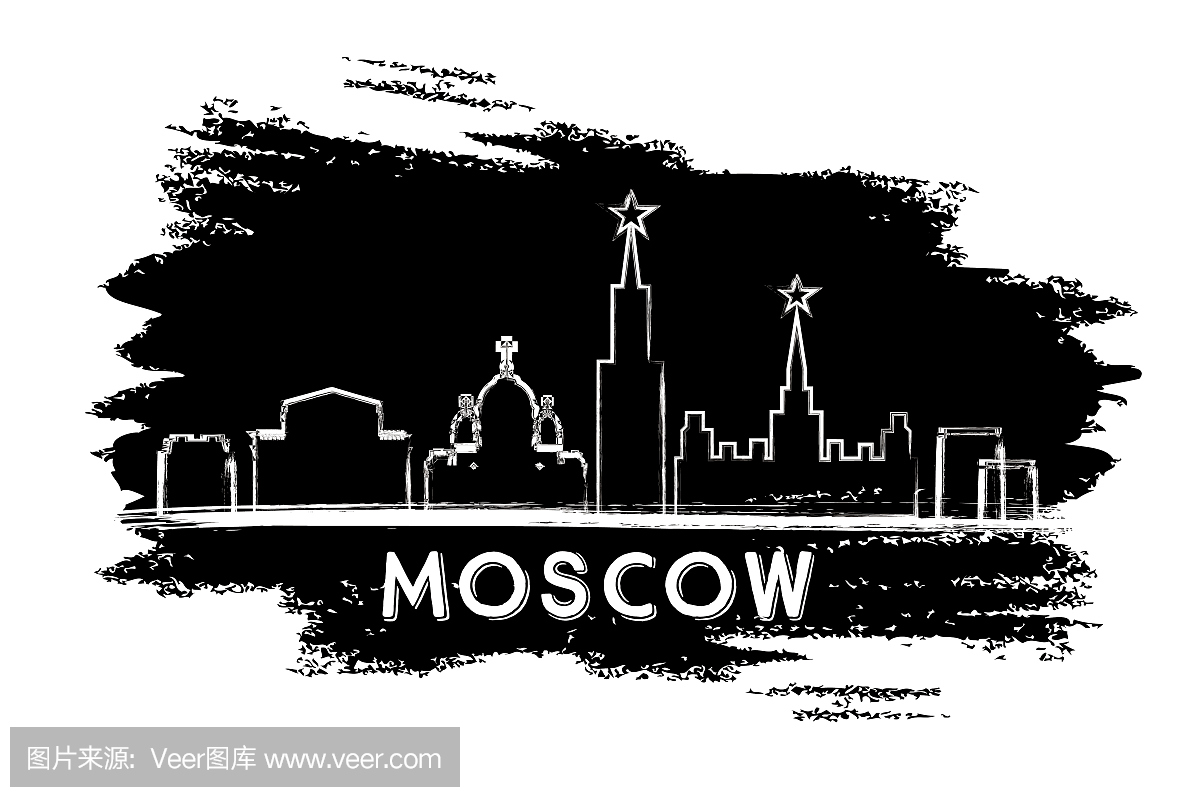 莫斯科地平线剪影手绘素描