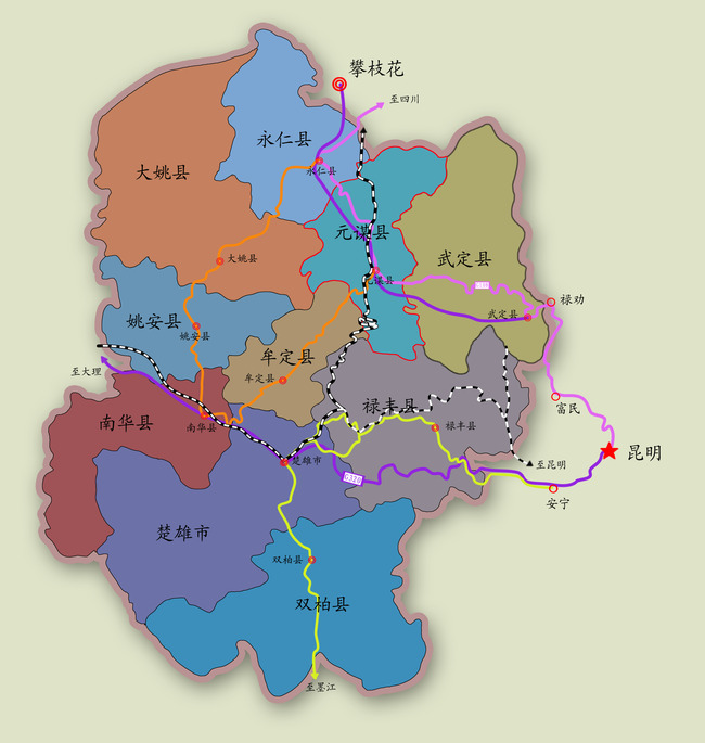 楚雄行政区划图片图片