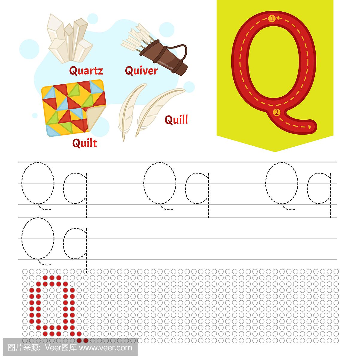 可爱的,纸牌,鹅毛笔,英语