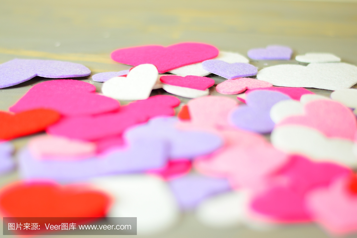 各种心:浅景深底。