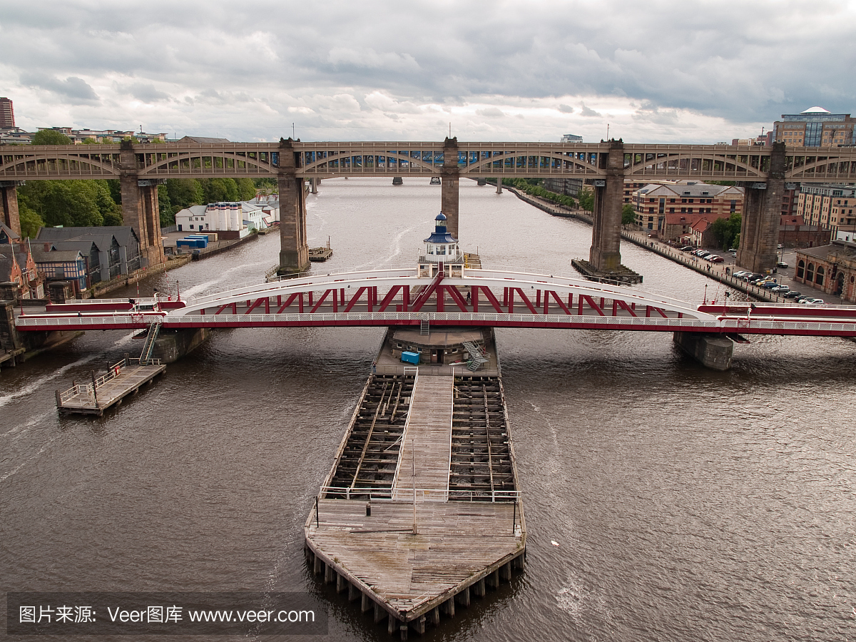 双翼平旋桥,旋开桥,水平旋转式桥,盖茨黑德