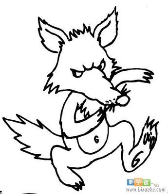 卡通狼简笔画_动物简笔画大全_ 美术必学课-39kb
