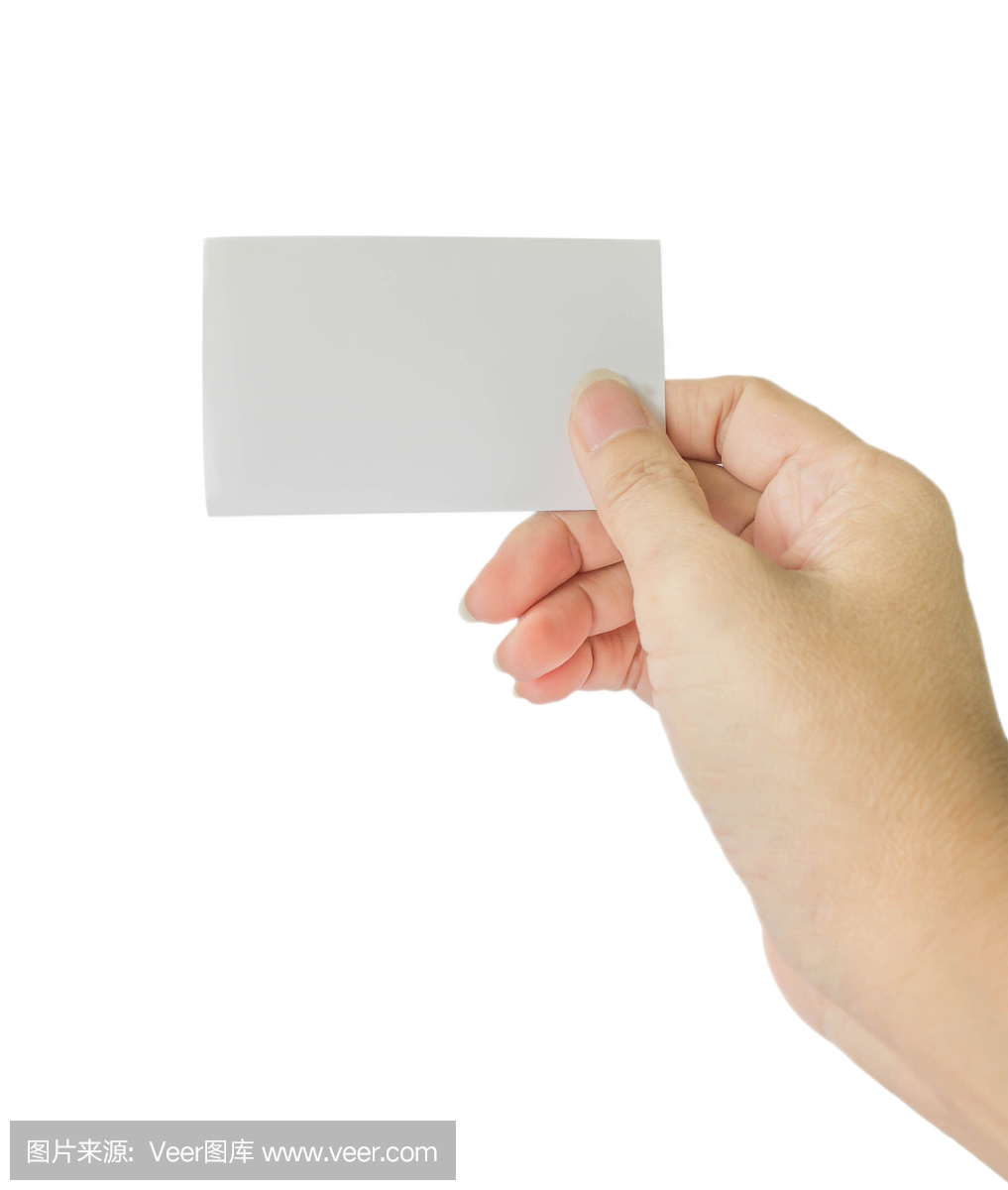 手持名片,信用卡或空白纸的概念照片