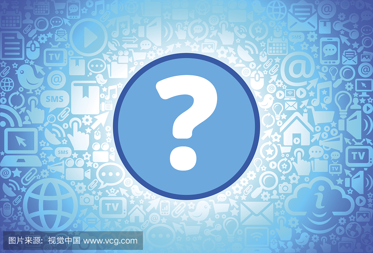 互联网技术背景上的问号图标
