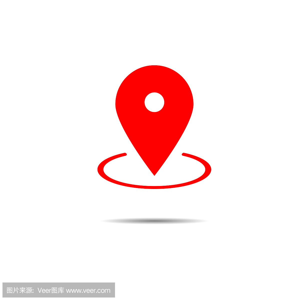 地图指针图标矢量。 GPS位置符号。平面设计