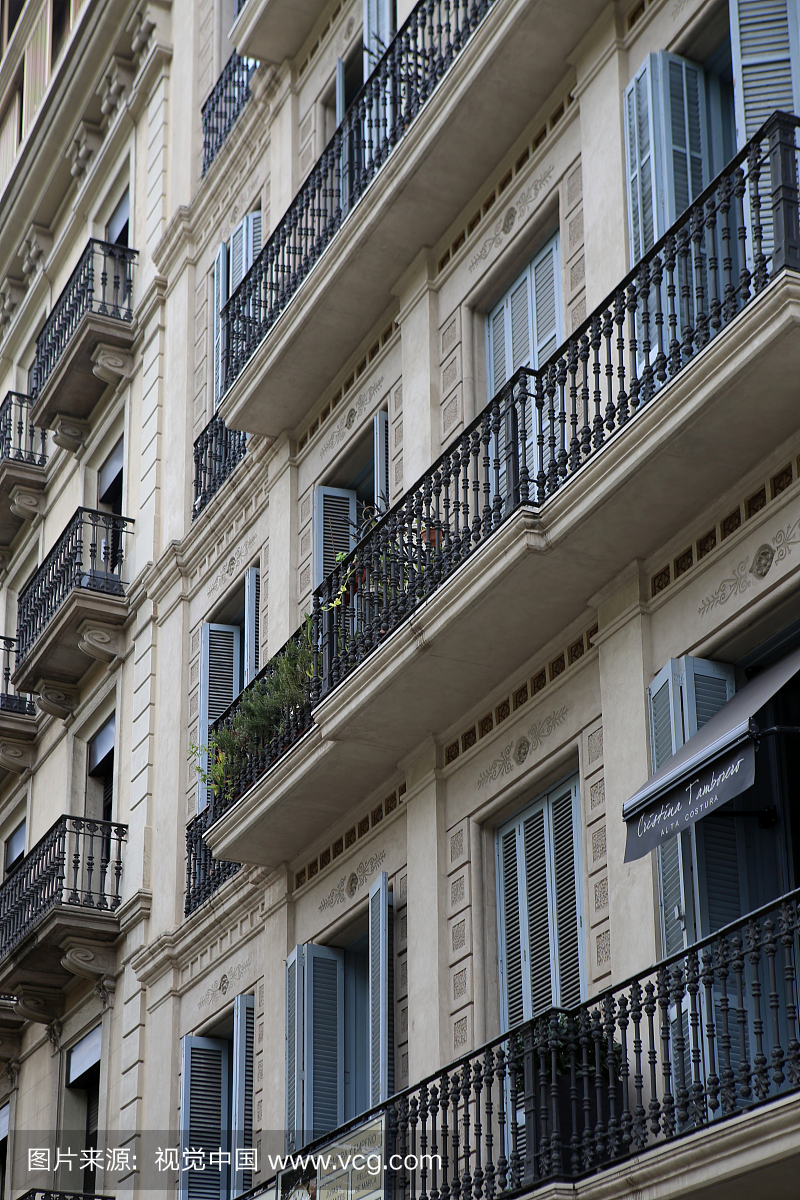 ig de Gracia的住宅建筑立面,西班牙巴塞罗那的