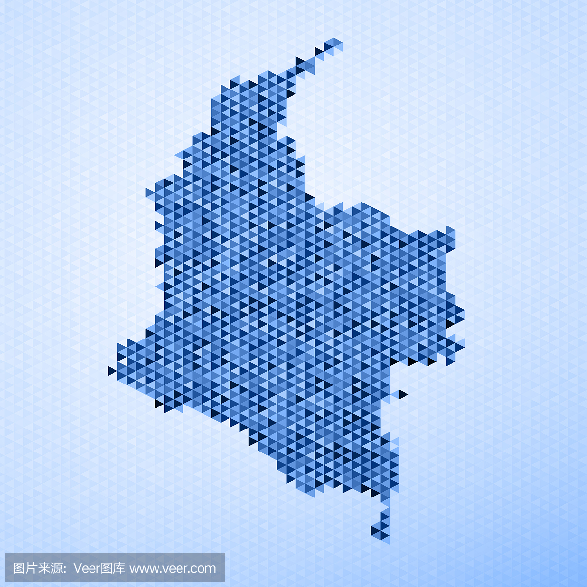 哥伦比亚地图三角形图案蓝色