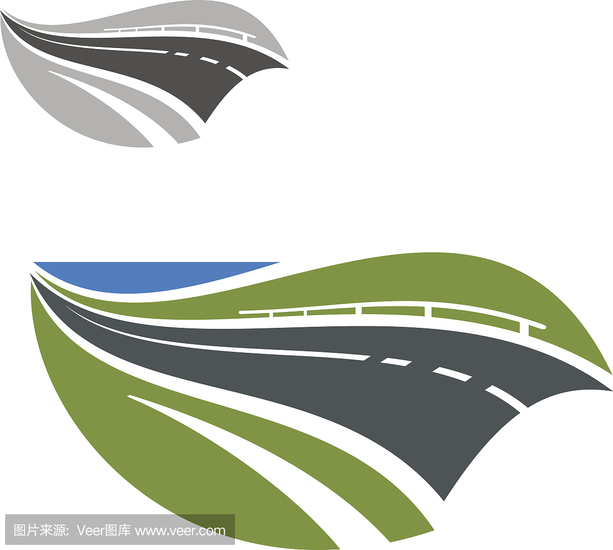 现代高速公路或道路抽象图标