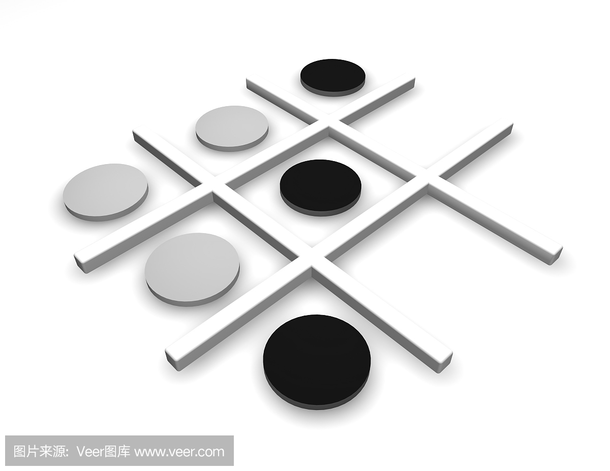 战略思想与简单的游戏隔绝在白色,通用插图