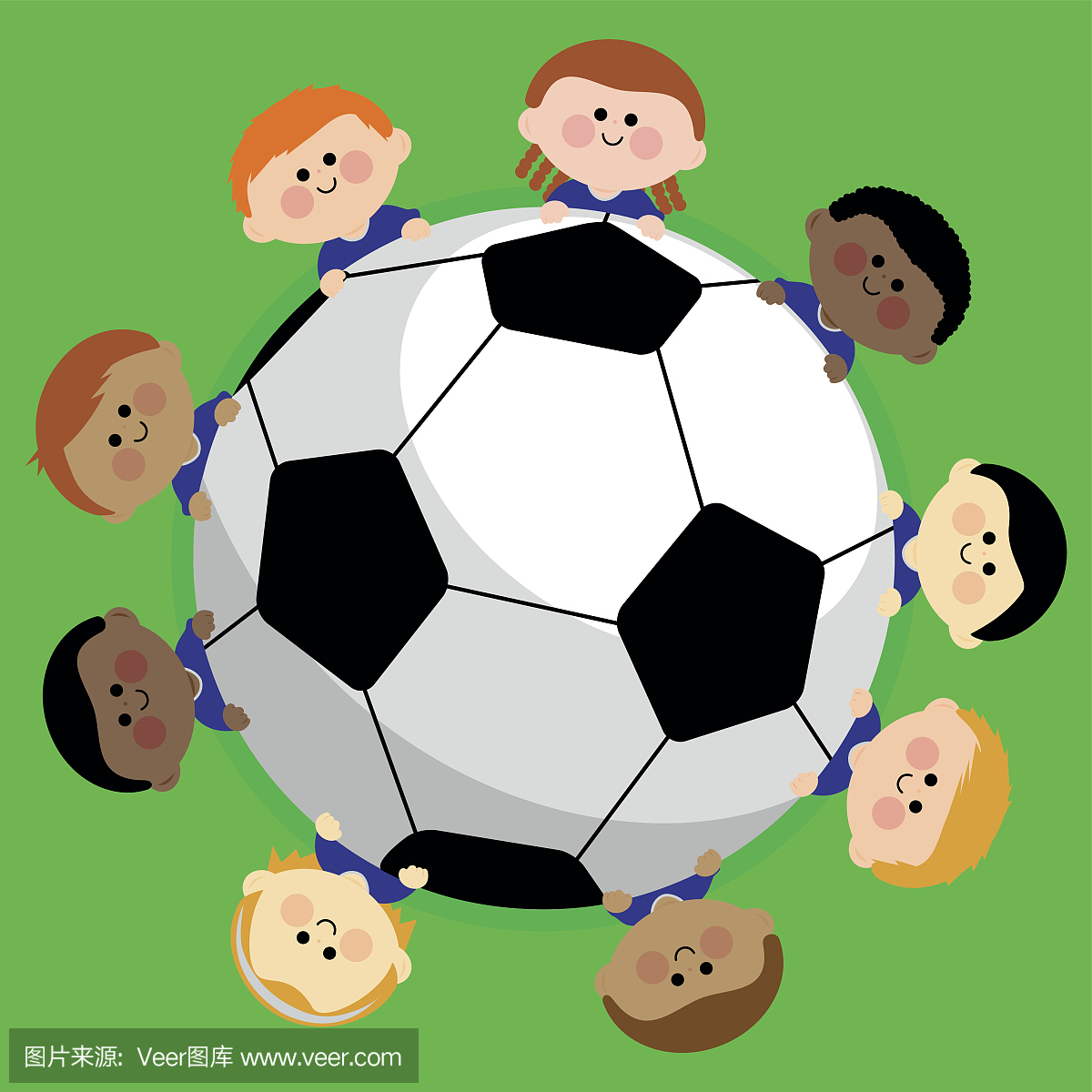 足球和儿童足球队。