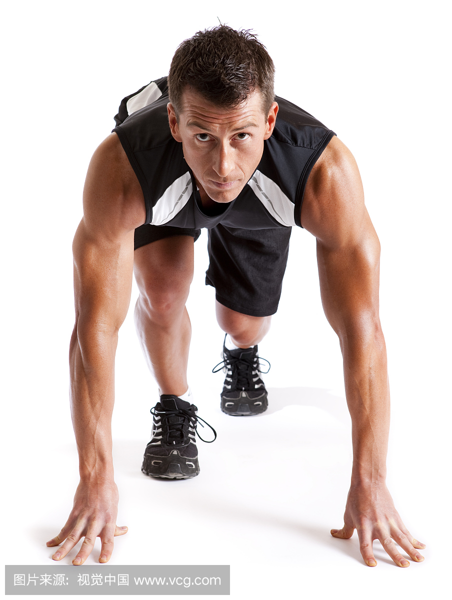开始姿势的跑步者