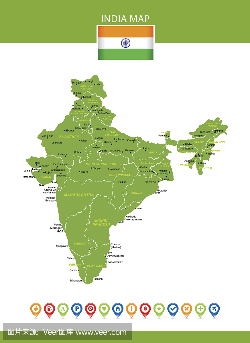 印度矢量地图