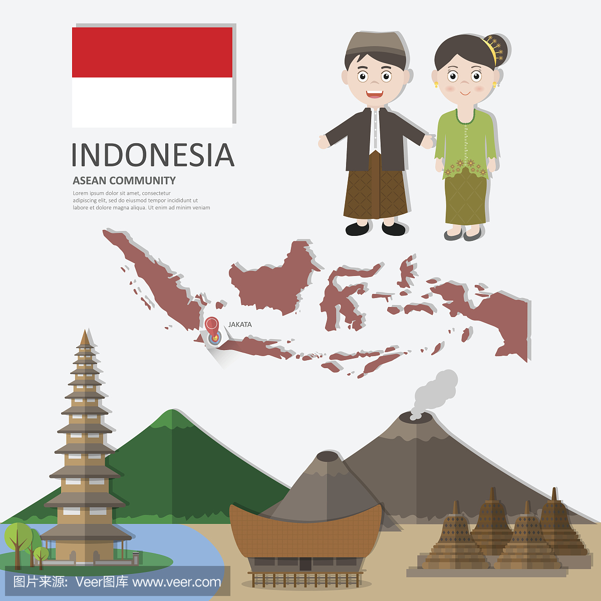 印度尼西亚,东盟经济共同体(AEC)具有地标\/旅