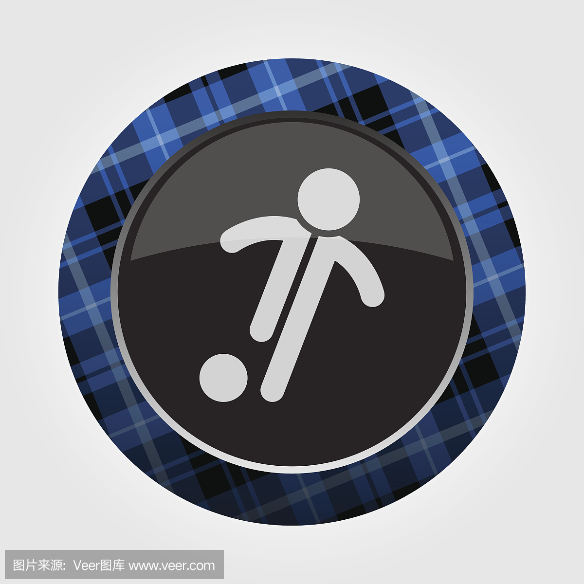 按钮蓝色,黑色格子呢足球,足球运动员