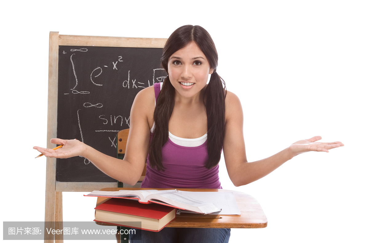 西班牙裔大学生女学生数学考试