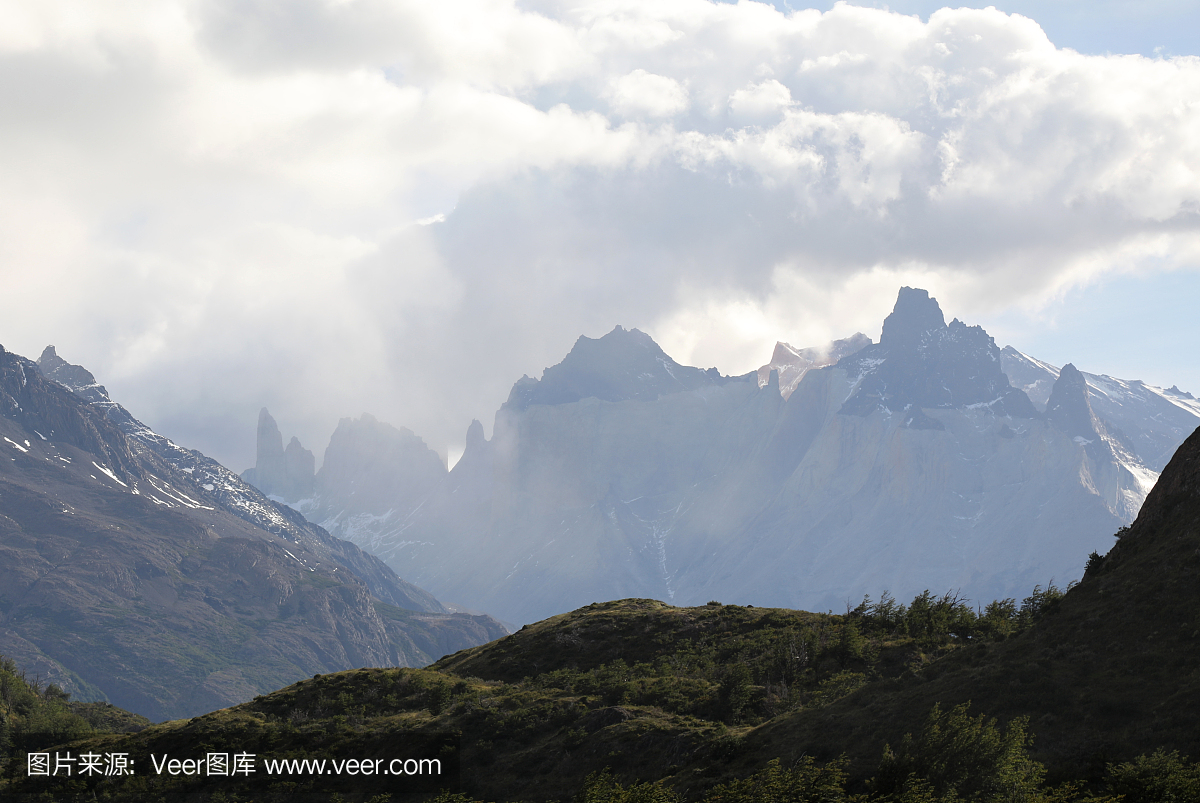 南美,国家公园,水平画幅,云