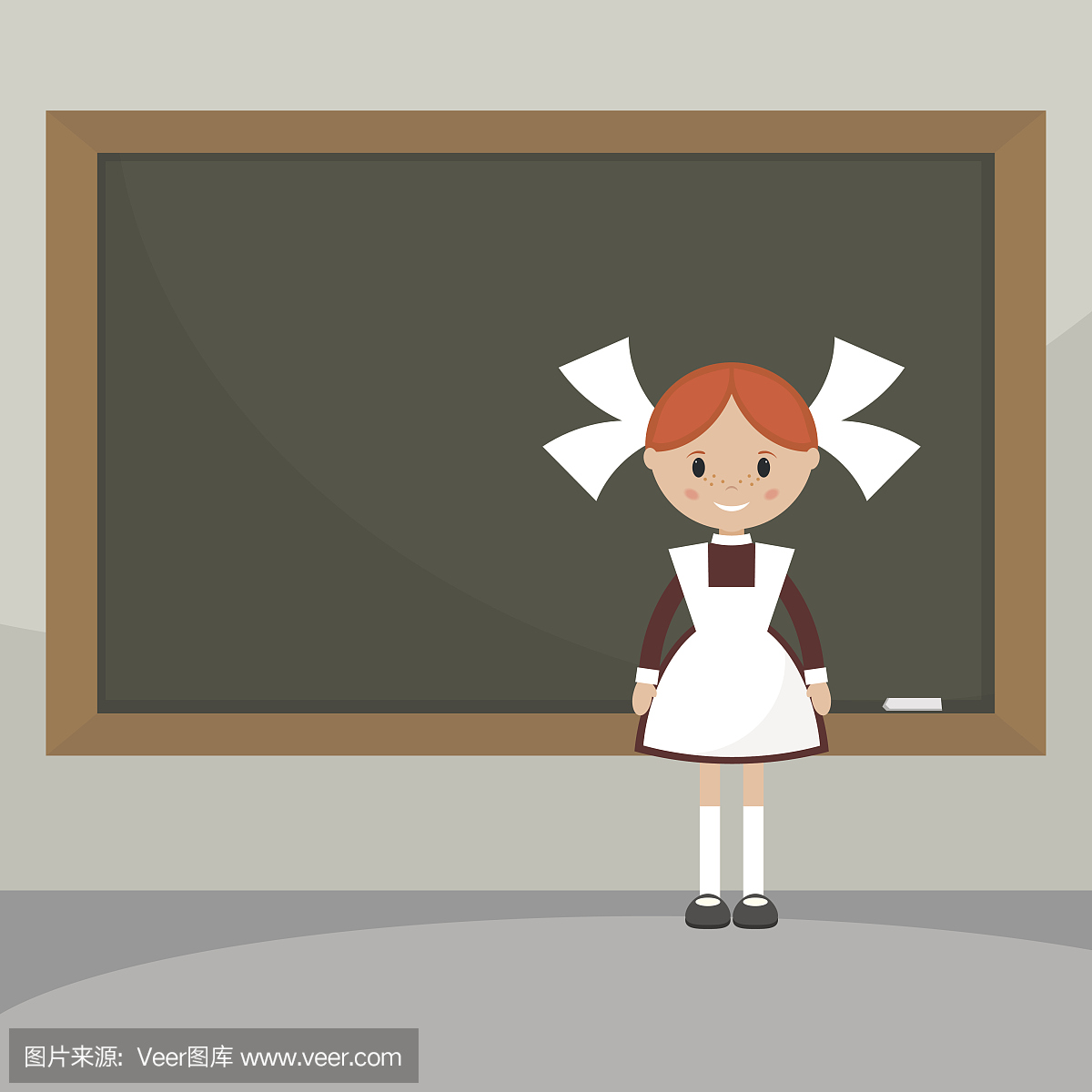 女学生靠近学校董事会。