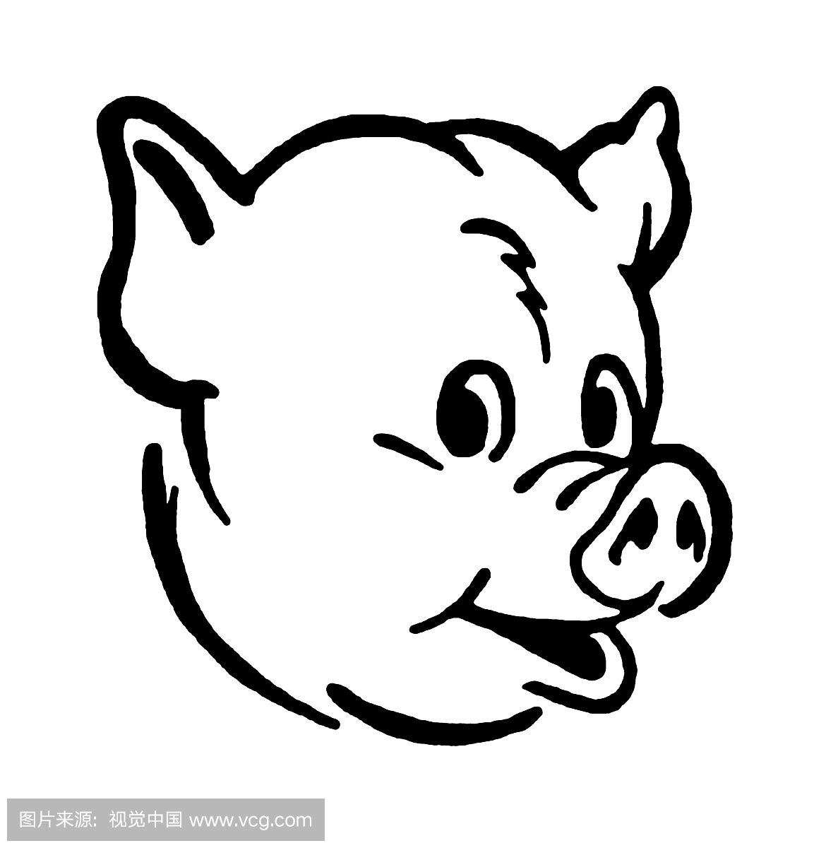 儿童彩色画画大全 可爱简笔画猪的画法💛巧艺网