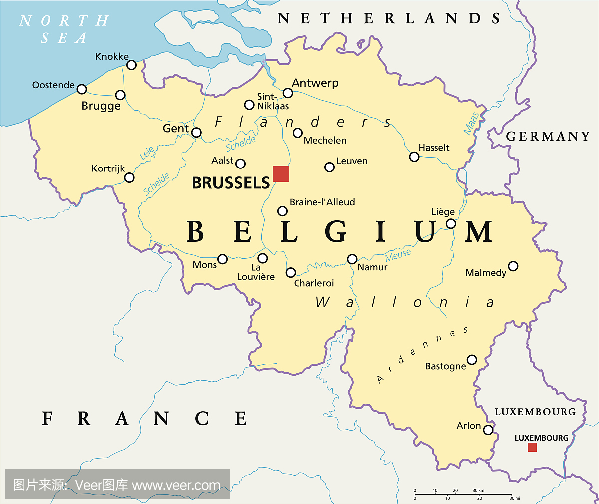 比利时政治地图