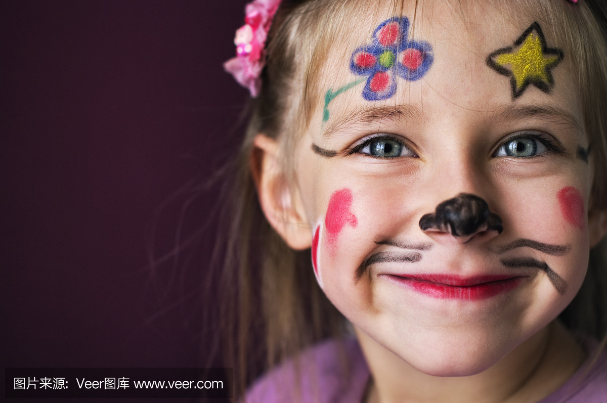 画脸,脸油漆,脸部彩绘,化妆艺术