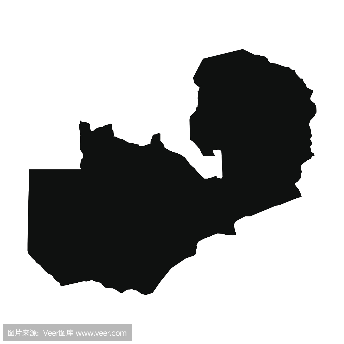 赞比亚地图的矢量地图