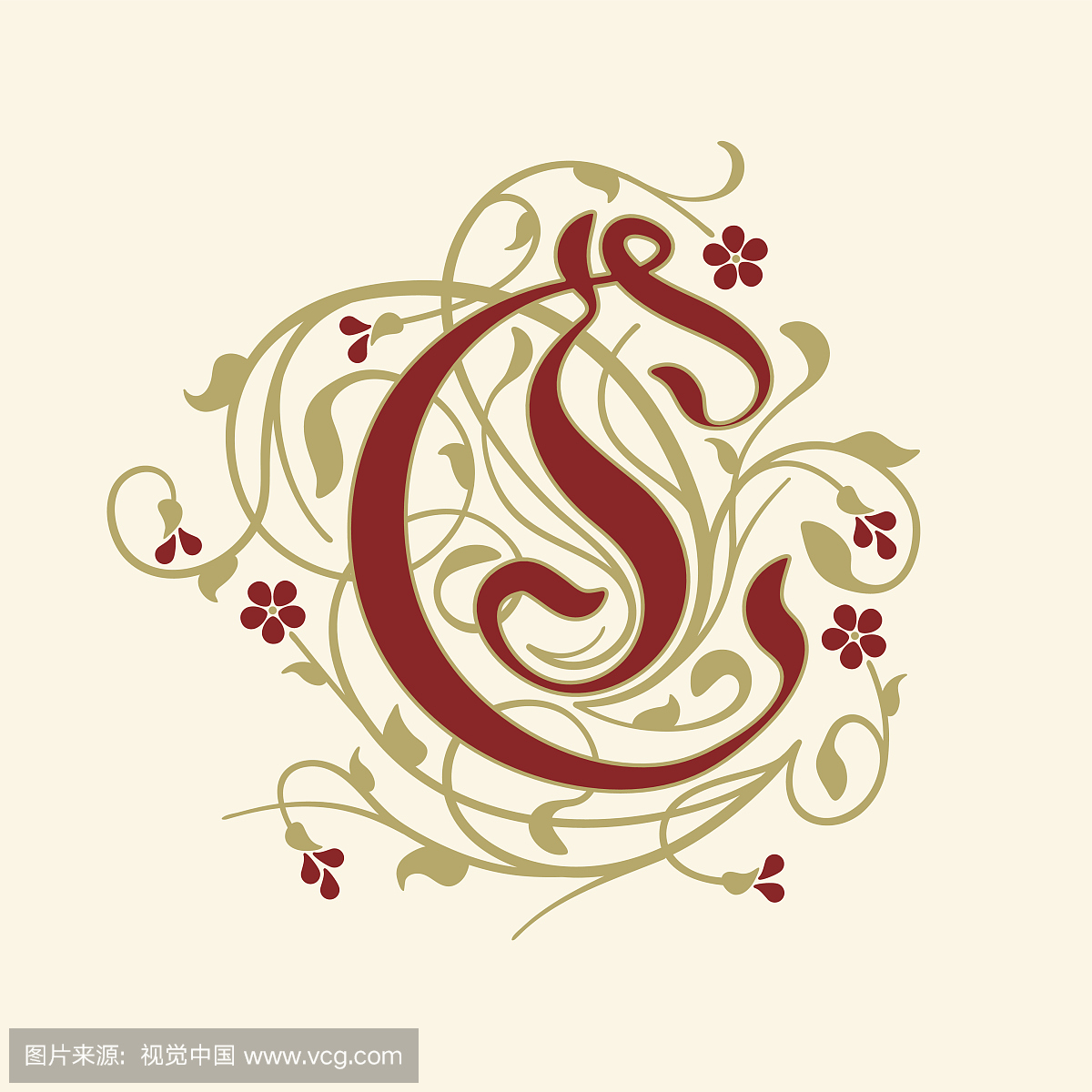 皇室,维多利亚女王时代风格,英文字母C,设计元