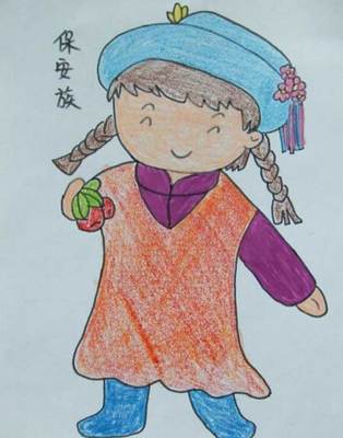 儿童画五十六个民族人物_可可-37kb