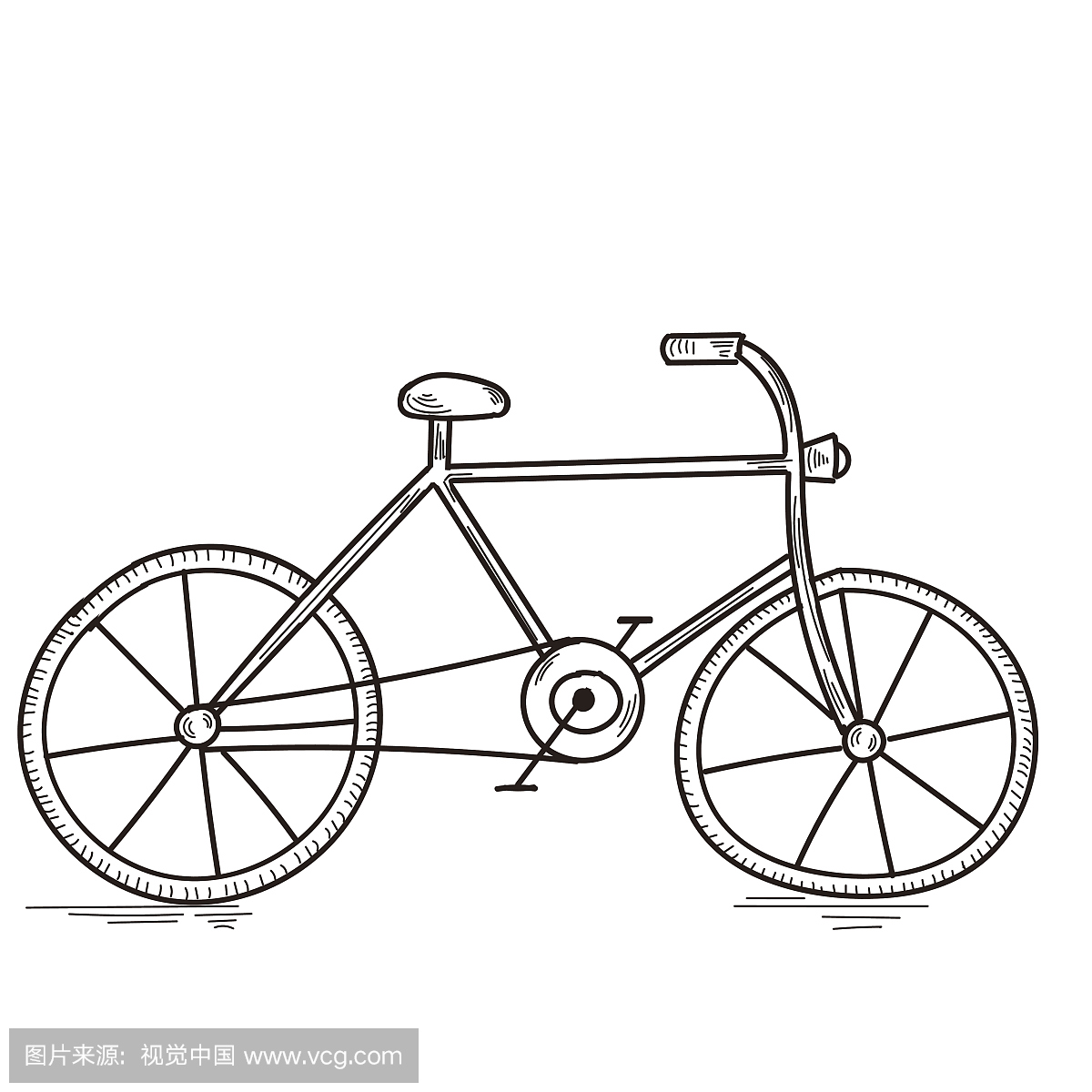 自行车简笔画步骤图_自行车简笔画