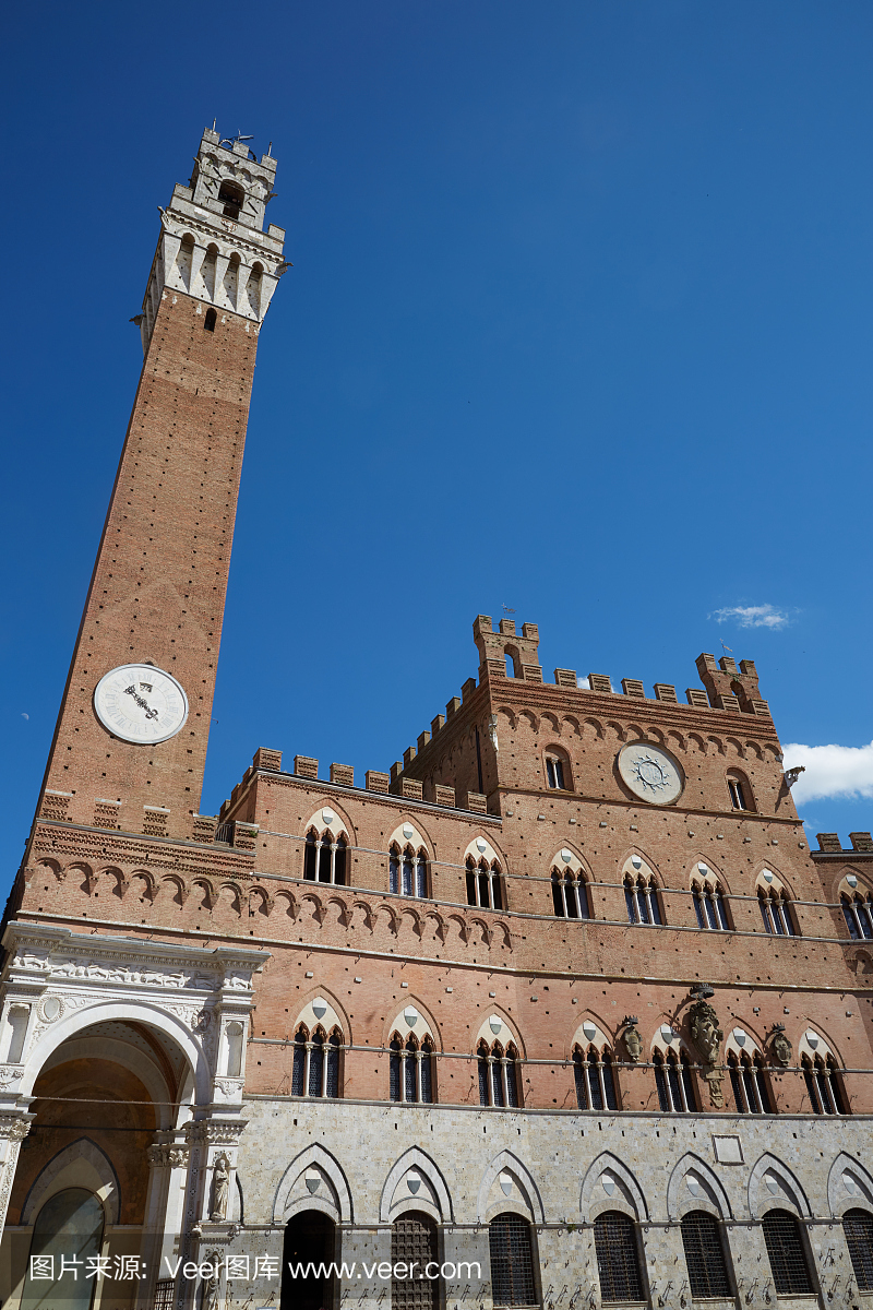 锡耶纳 - 意大利。广场德尔坎波