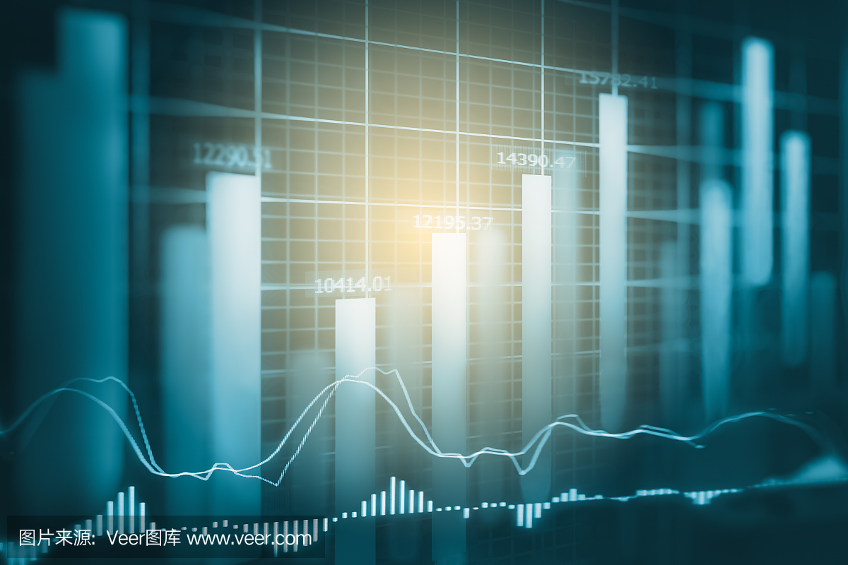 LED市场财务指标分析指标图。抽象股市数据交