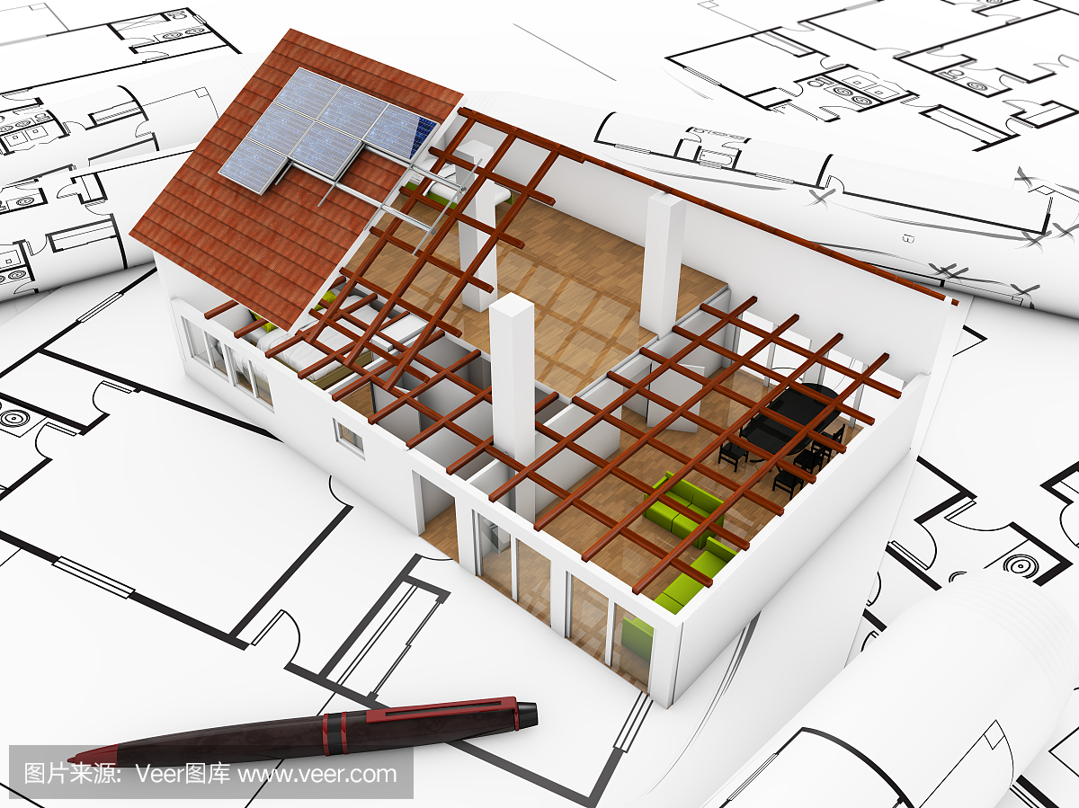 3d渲染的建筑模型