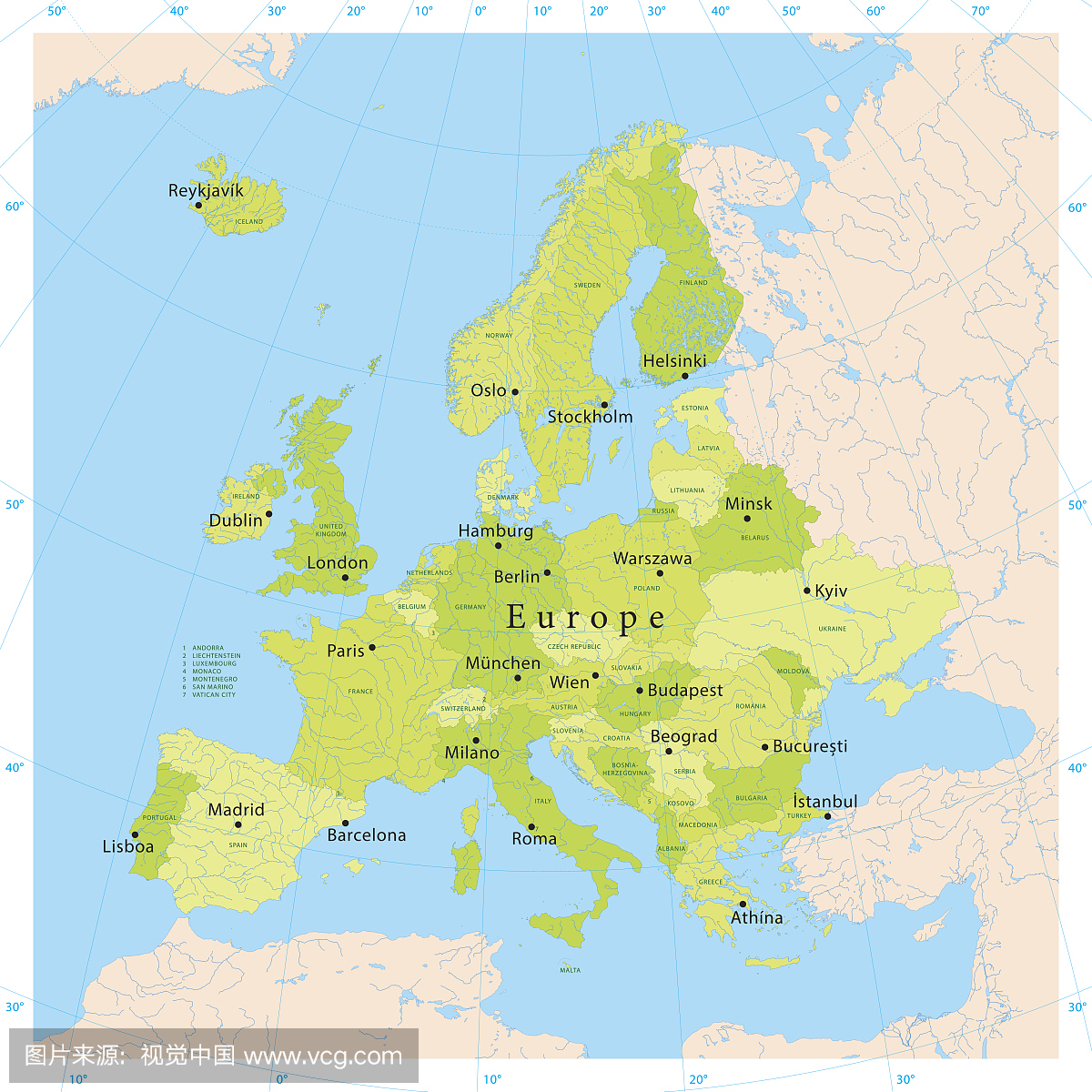 欧洲矢量地图
