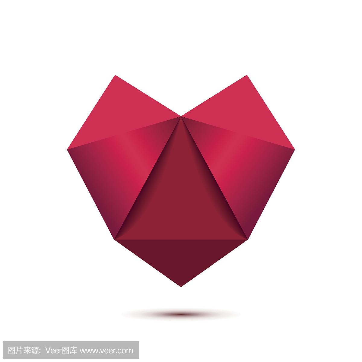 孤立在白色背景上的心脏形状符号