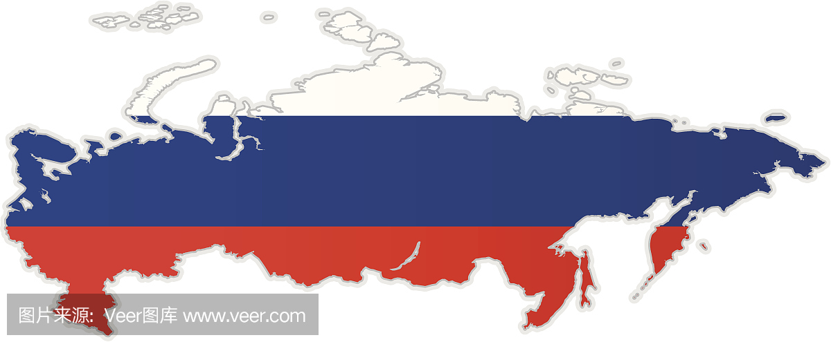 俄罗斯地图与国旗