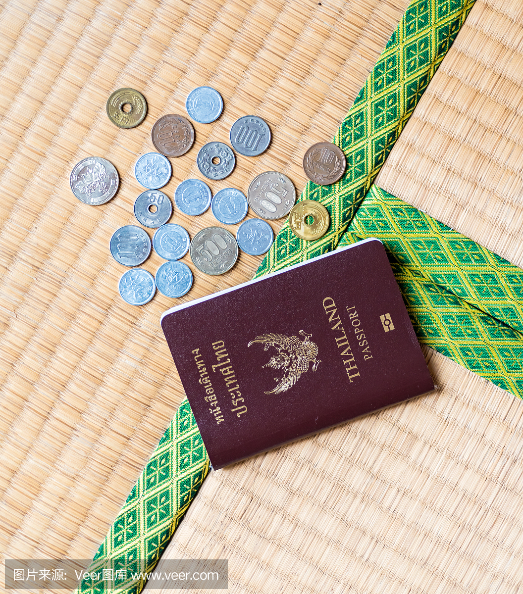 泰国护照与日本货币结合在一起