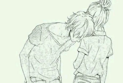 qq皮肤动漫情侣素描