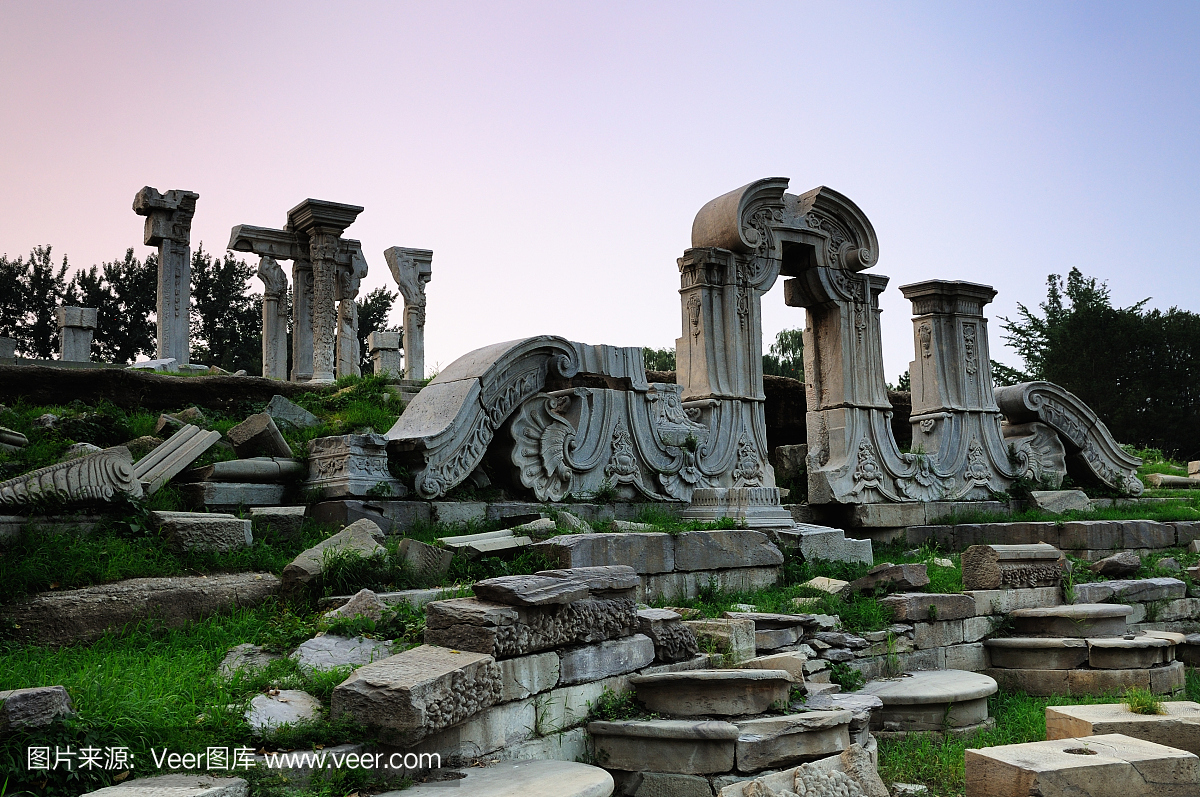 日落北京圆明园