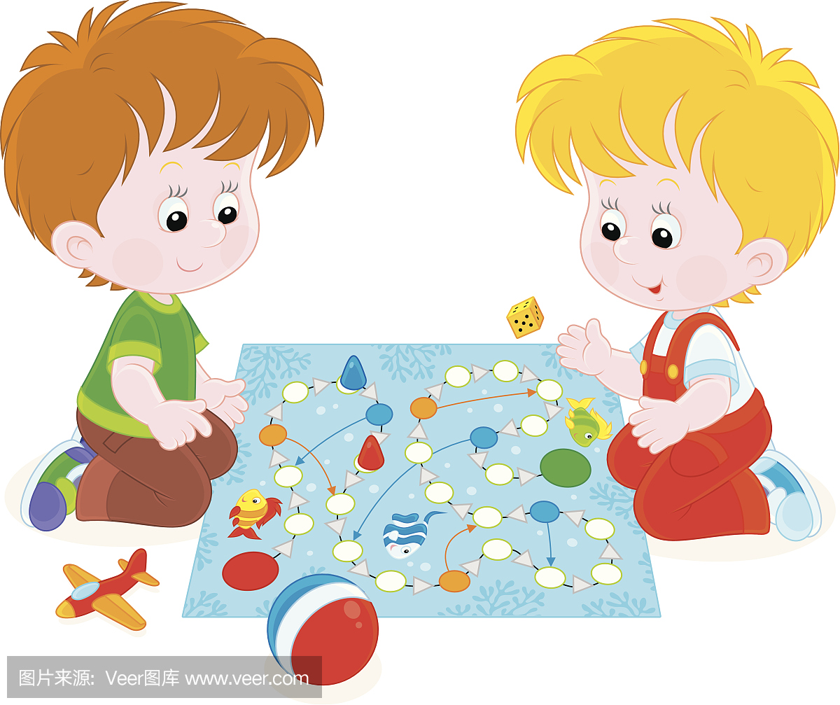 男孩玩棋盘游戏