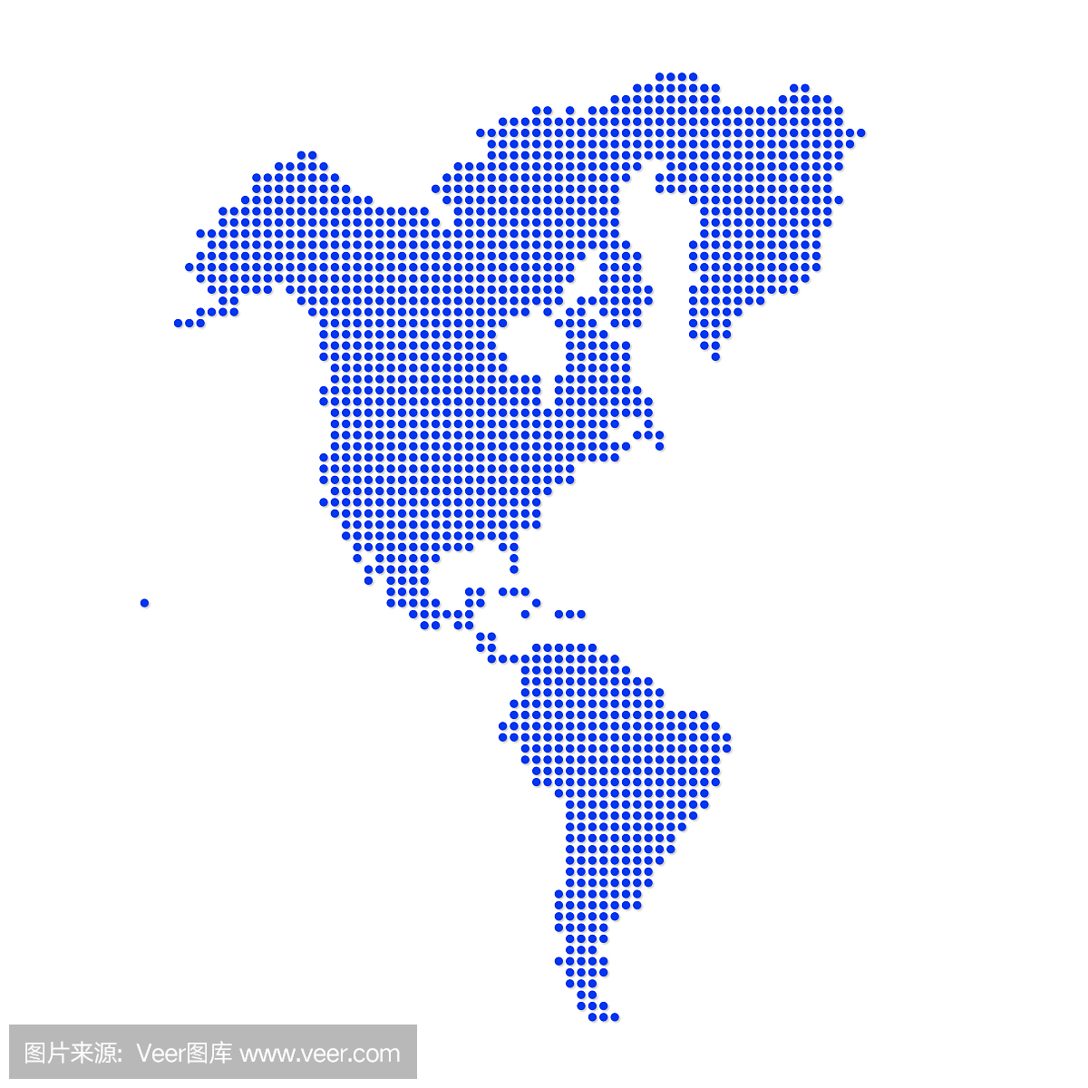北美和南美点缀地图