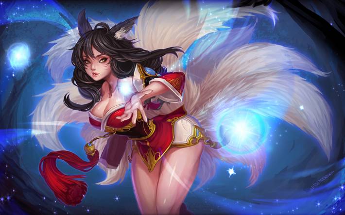 lol游戏美女九尾妖狐阿狸电脑壁纸-43kb
