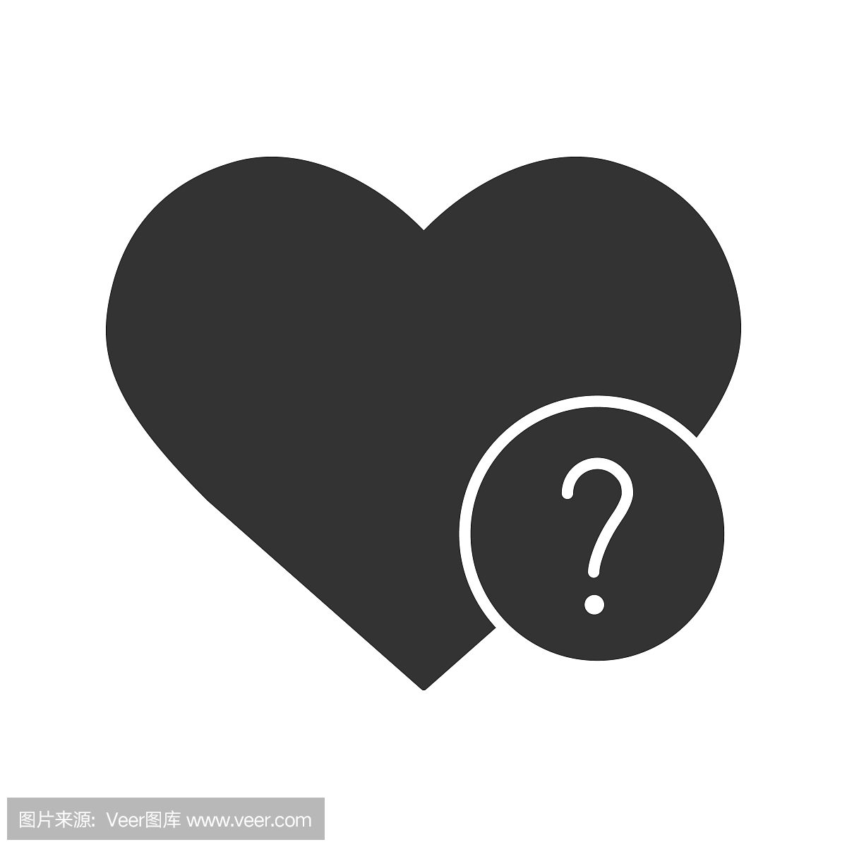 与问号图标的心
